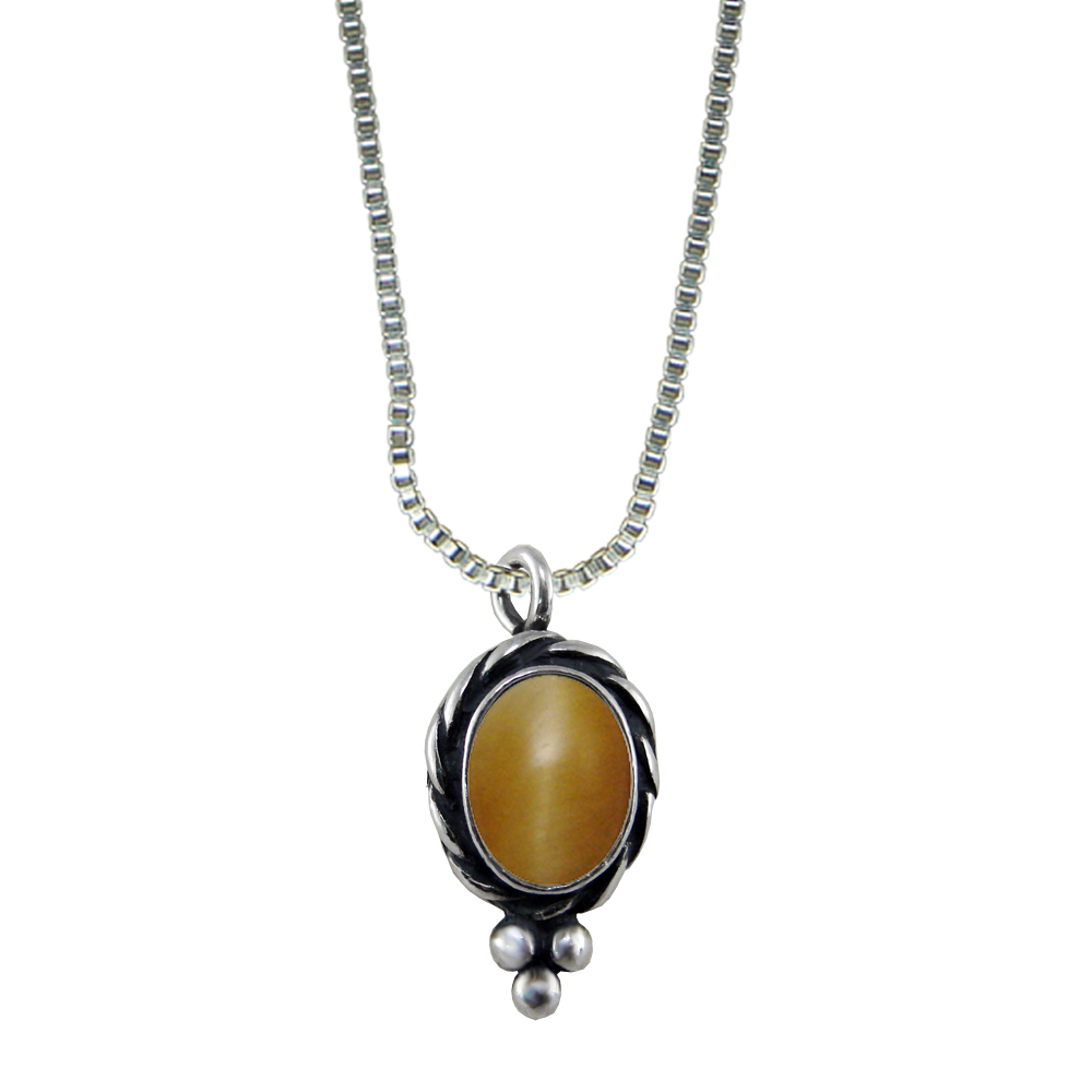 Sterling Silver Little Honey Tiger Eye Pendant Necklace